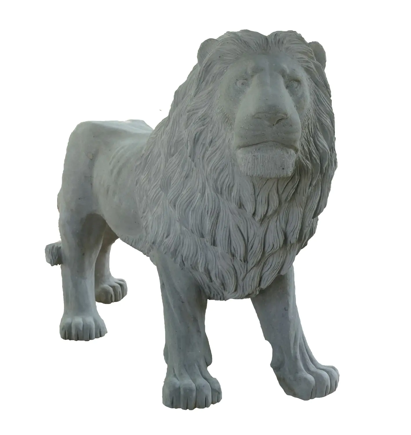  Product image 2 of the product “Standing royal Lion made from riverstone. About 100cm height. ”